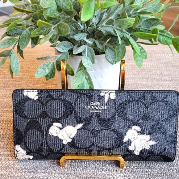 Coach Handbags - Coach Slim Wallet Signature Canvas Happy Dog Print